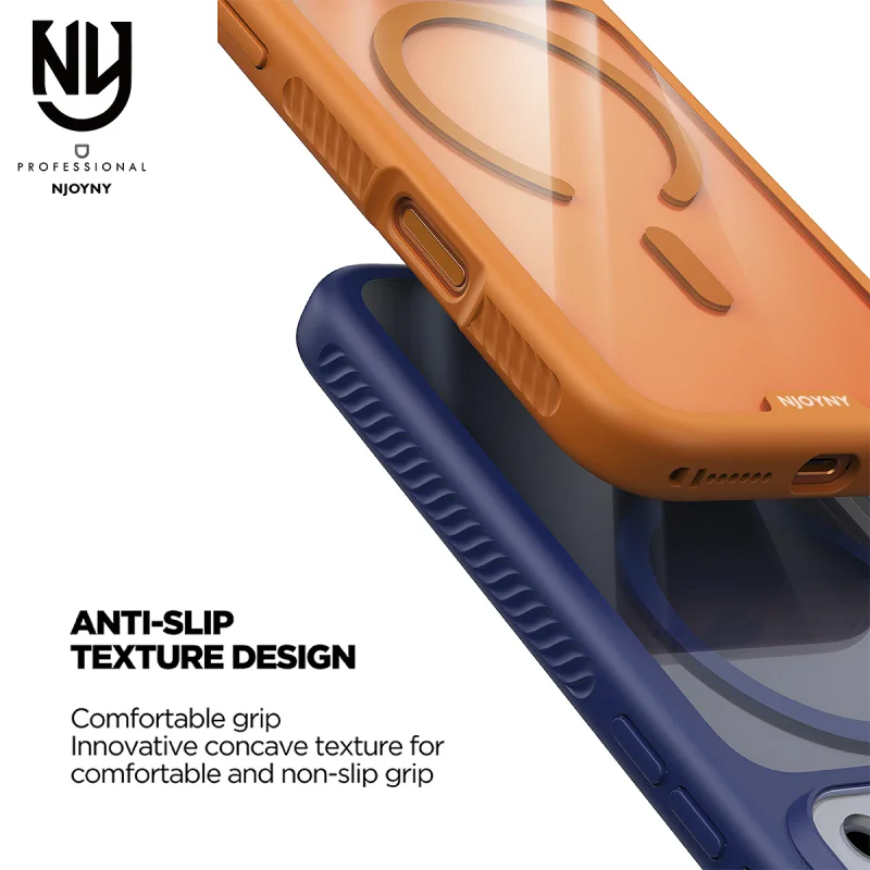 Capa Apokin NJOYNY Crystal Armor E1-MAG para iPhone 17 Pro e iPhone 18 Pro Azul - Imagem 6