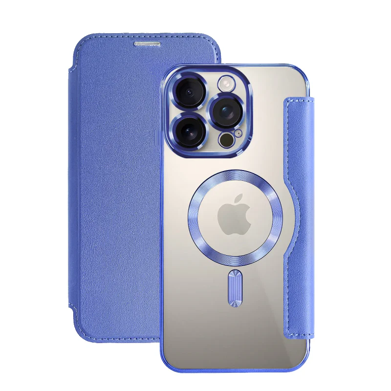 Capa com Tampa Apokin Mocome Cromada com MagSafe para iPhone 16 Pro Azul - Imagem 3