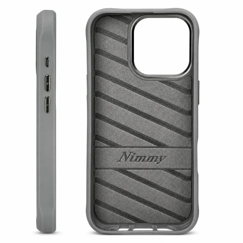 Capa Nimmy Apokin para Apple iPhone 17 Pro / 18 Pro Bordada Gato com Óculos Cinzento - Imagem 5