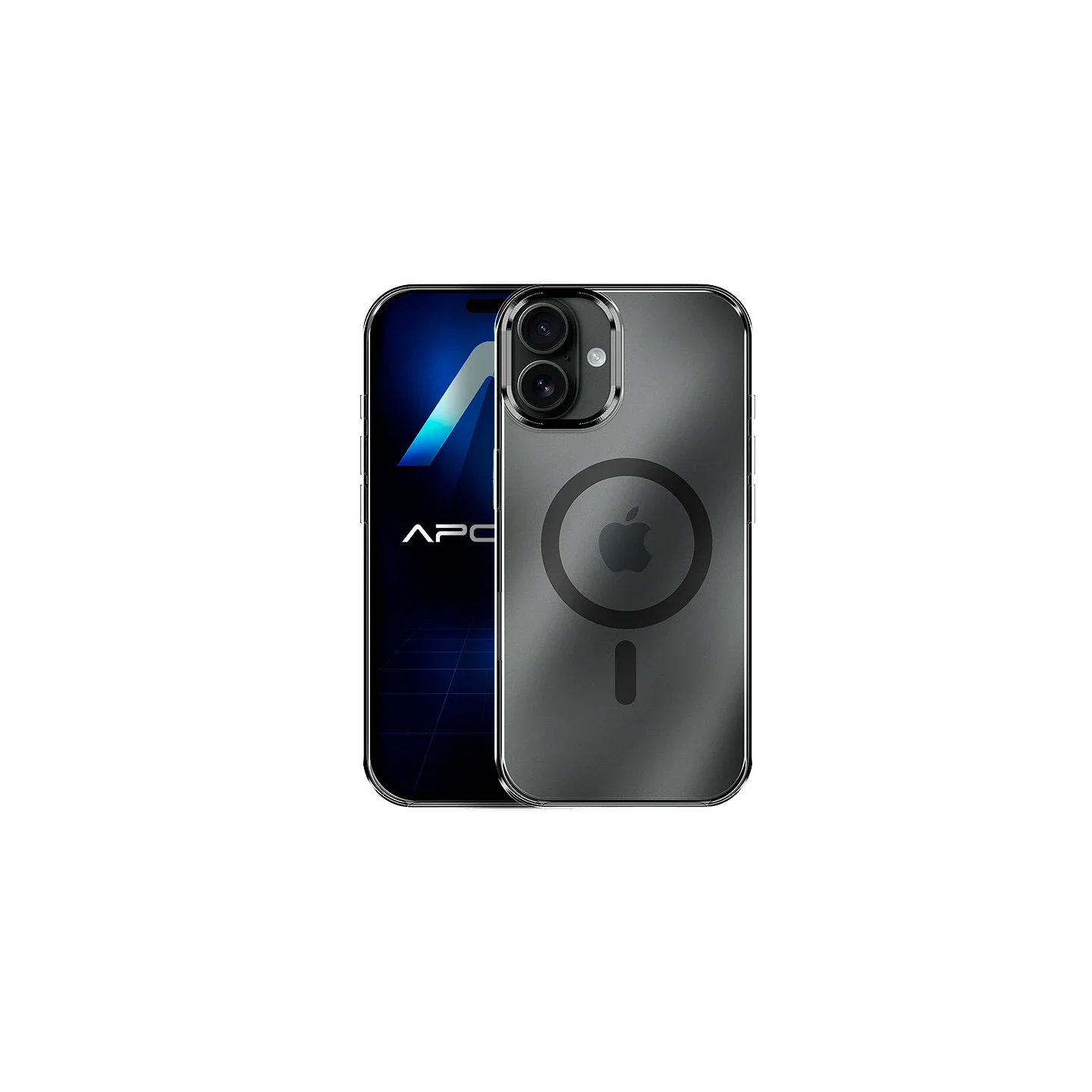 Capa Apokin Acrílica Premium Transparente MagSafe para iPhone 16 Preto