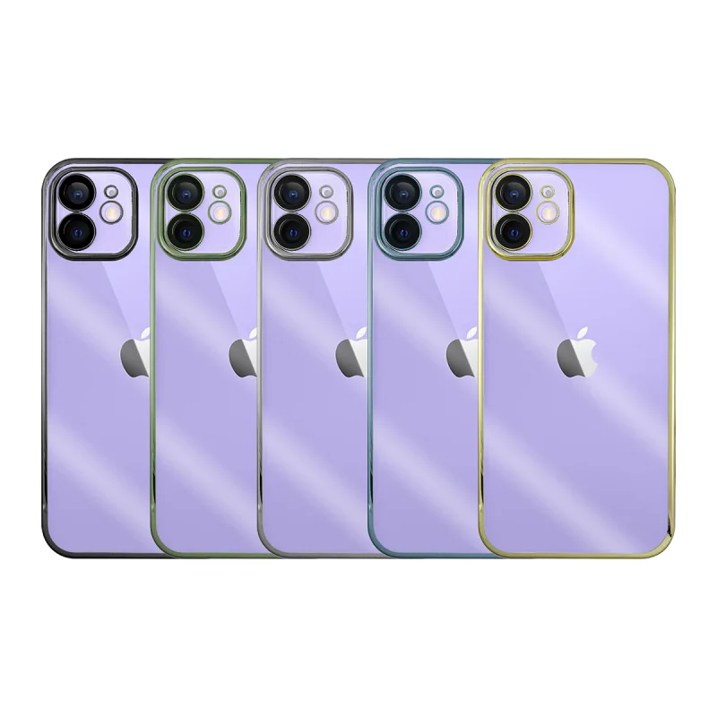 Capa Rígida com Contorno Cromado para iPhone 12 Prata - Imagem 3
