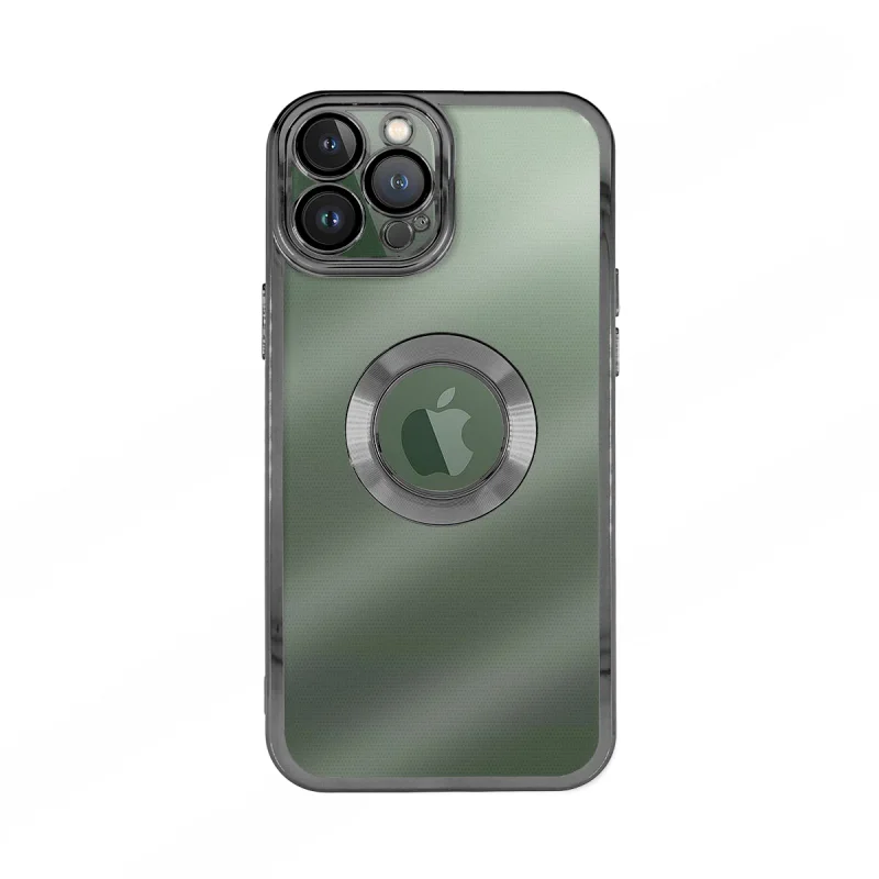 Capa Apokin para iPhone 13 Pro Silicone Transparente com Bordo Cromado e Proteção de Câmara 3D Rosa - Imagem 5