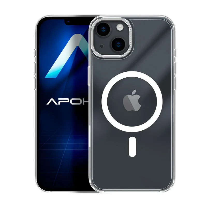 Capa Acrílica Apokin Puro Diamante para iPhone 13 e 14 com MagSafe Transparente - Imagem 2