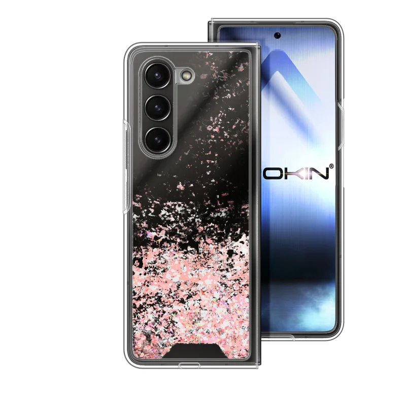 Capa Apokin para Samsung Galaxy Z Fold 7 Acrílico e Gel com Purpurina Rosa - Imagem 3