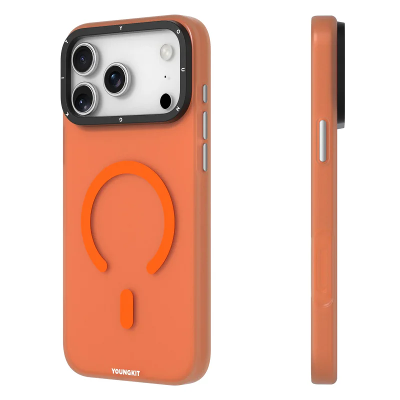 Capa Apokin Youngkit Sand Hidden Sand Matte para iPhone 17 Pro e iPhone 18 Pro Laranja