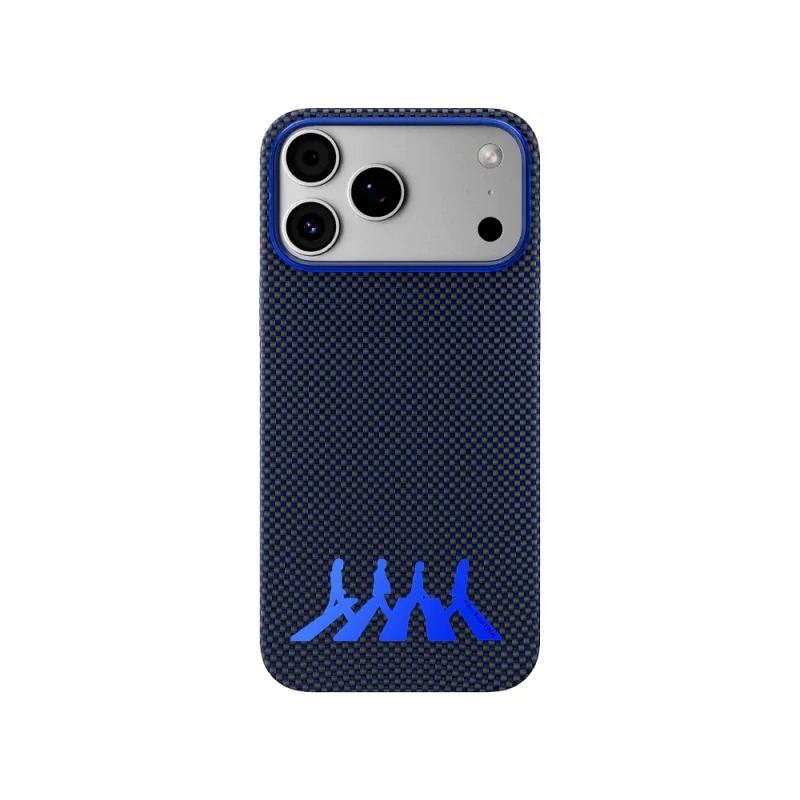Capa Apokin Airity Abbey Road 1969 para iPhone 17 Pro e 18 Pro em Fibra de Aramida Azul - Imagem 1