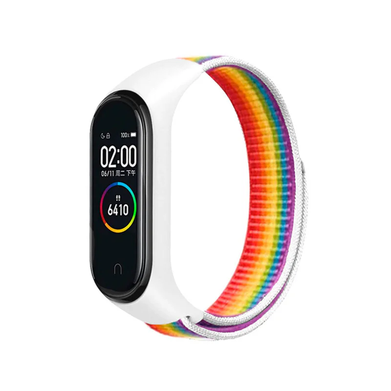 Bracelete Apokin em Velcro para Xiaomi Mi Band 3 / 4 / 5 Branco - Imagem 2