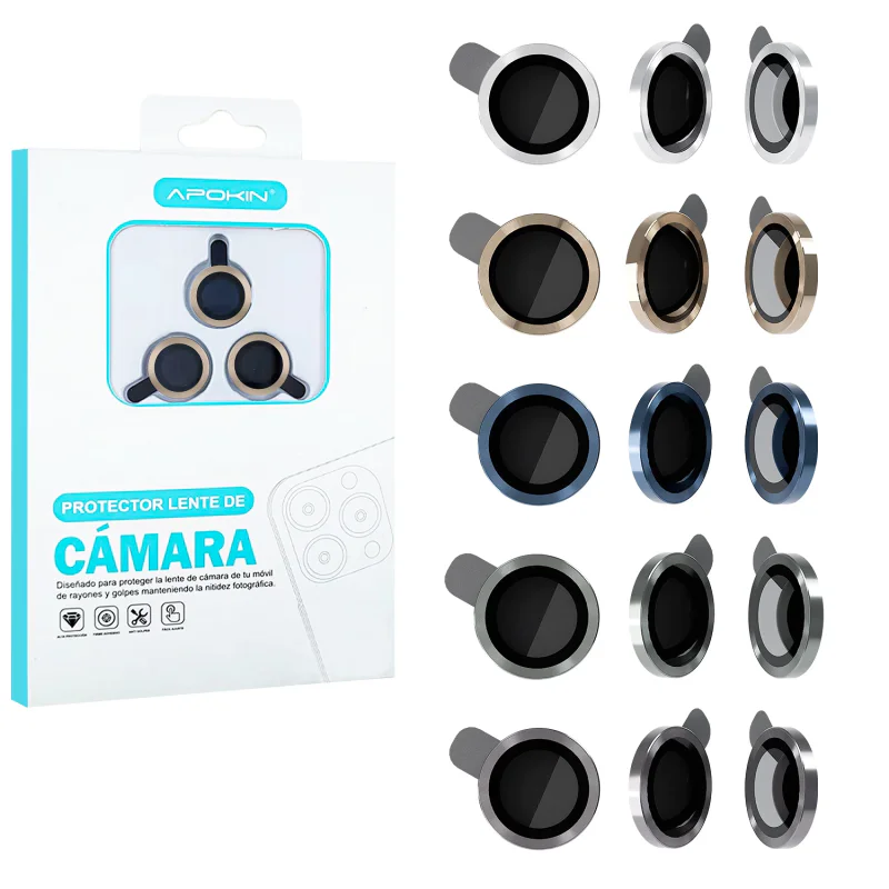 Protetor de Lentes Apokin para iPhone 11 Pro e 11 Pro Max em Alumínio Prata - Imagem 1