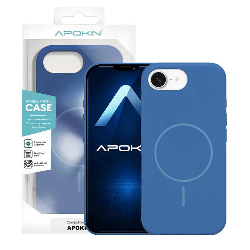 Capa Apokin para iPhone 16e e 17e Silicone Premium com MagSafe Preto - Imagem 3