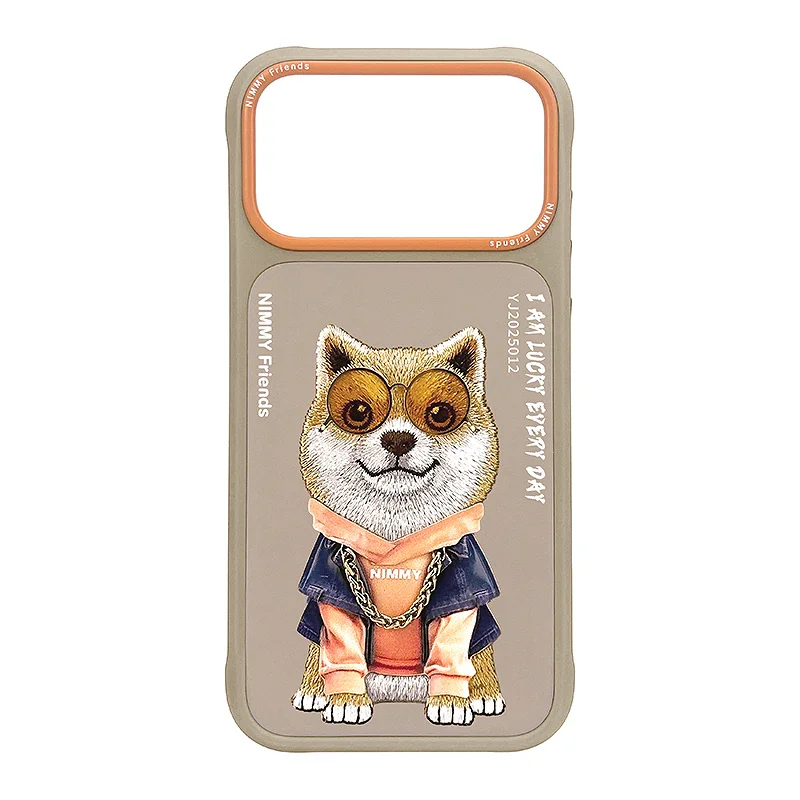 Capa Nimmy Série de Óculos com MagSafe Bordada para iPhone 16 Pro Castanha - Imagem 1