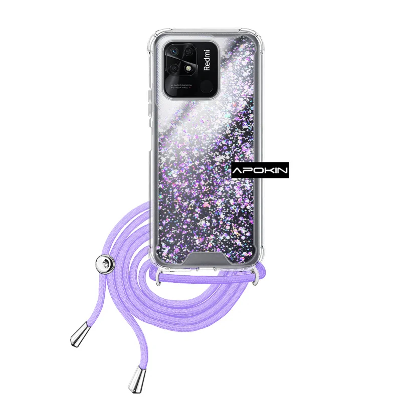 Capa Gel Apokin para Xiaomi Redmi 10C Transparente com Cordão Variedade de Cores - Imagem 2