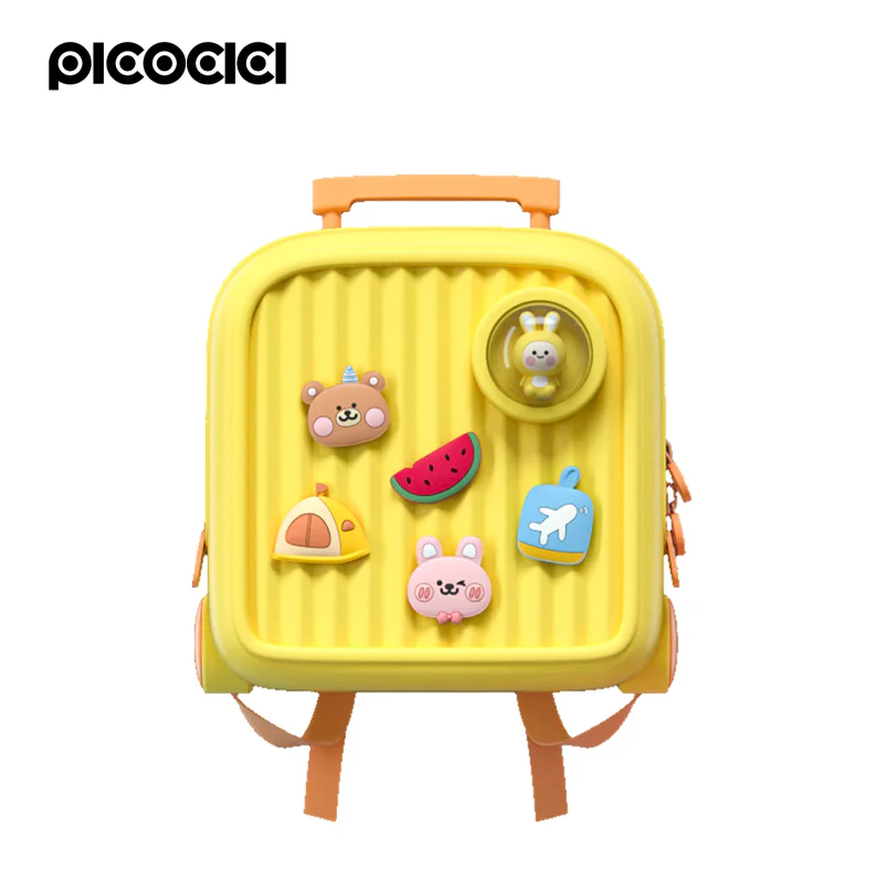 Mochila Infantil Picocici K33 de Silicone Grande Amarela