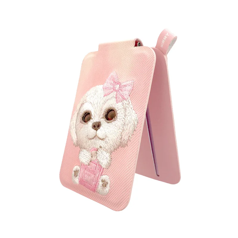 Porta-Cartões Magnético Apokin Nimmy Olhos Grandes 2.0 com Suporte Cão Rosa - Imagem 4