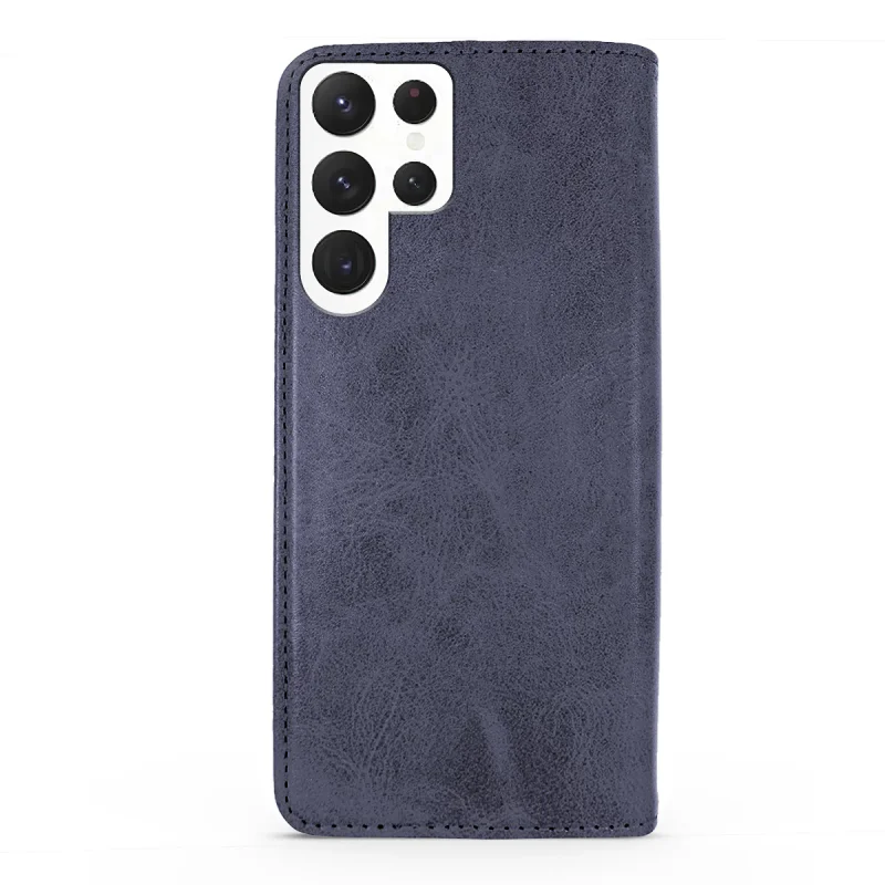 Capa Apokin para Samsung Galaxy S23 Ultra Pele com Porta-cartões Vermelho - Imagem 6