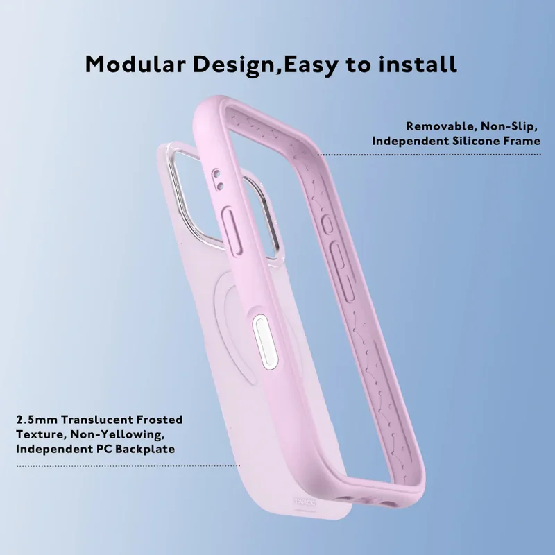 Capa Apokin Youngkit Dynamic II Multicolor Magnética para iPhone 17 Pro / 18 Pro Rosa-Pálido - Imagem 3