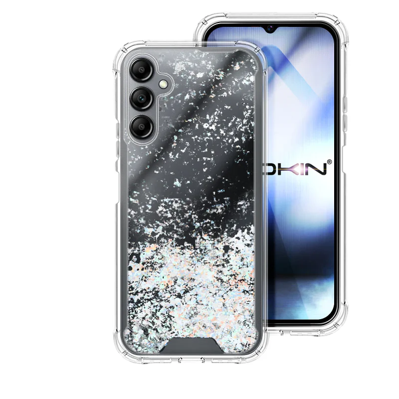 Capa Apokin Gel Transparente Glitter para Samsung Galaxy A14 5G Variedade de cores - Imagem 5