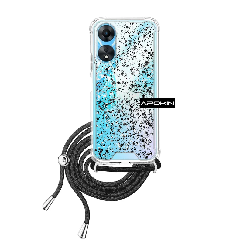 Capa Apokin em Gel Transparente com Cordão para Oppo A98 Lilás - Imagem 5