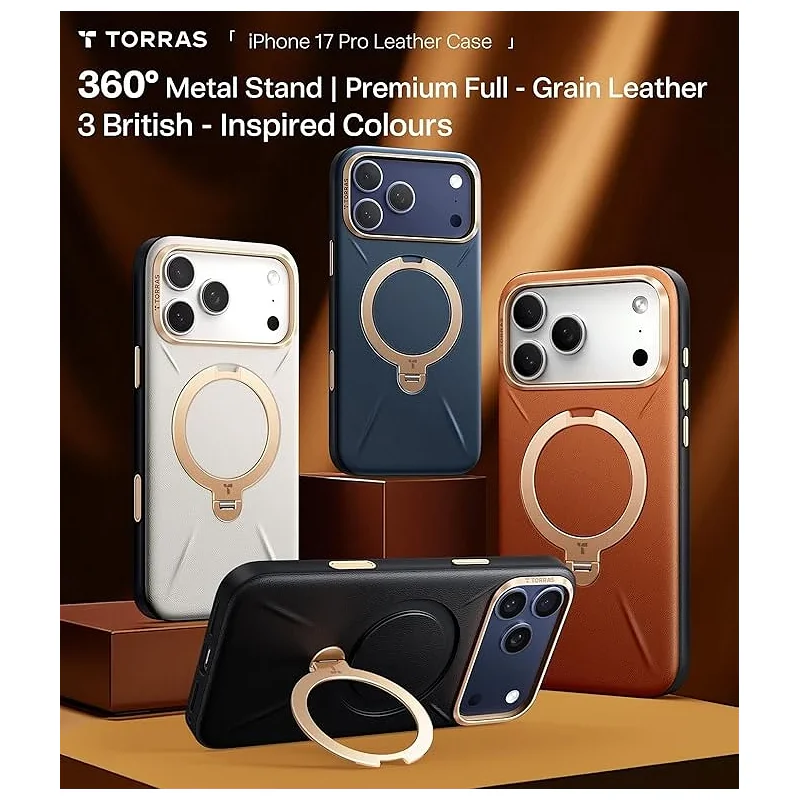 Capa Apokin Ostand Spin Vegskin para iPhone 17 Pro e 18 Pro com Suporte Giratório Preto - Imagem 3