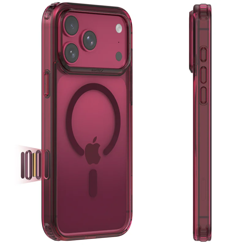 Capa Apokin Raptic Air Clear para iPhone 18 Pro com MagSafe Borgonha - Imagem 2