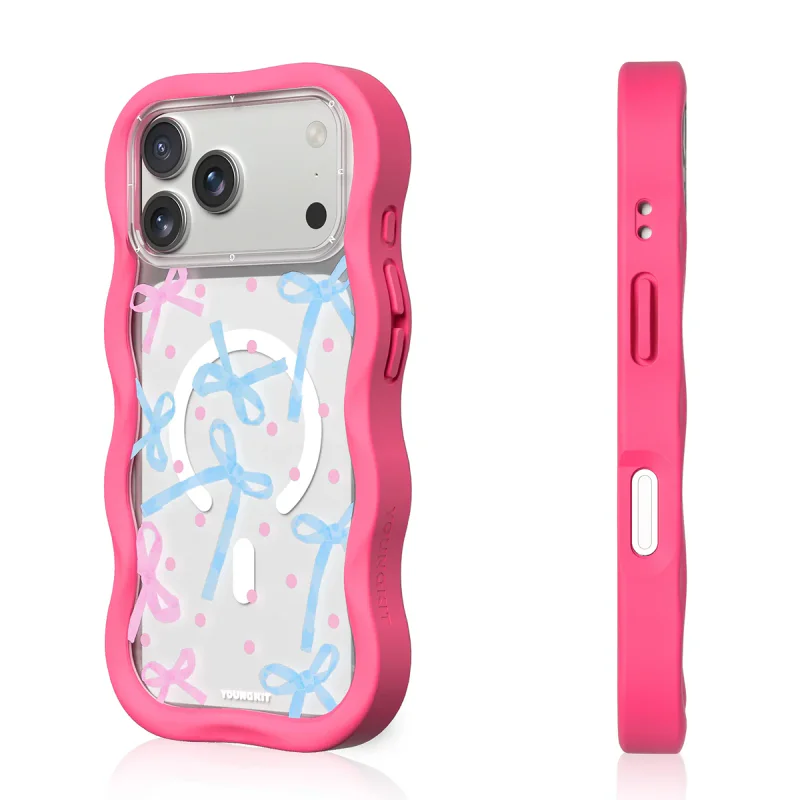 Capa Apokin para iPhone 16 Pro Youngkit Big Wave Sweetheart com MagSafe Cor-de-Rosa - Imagem 1
