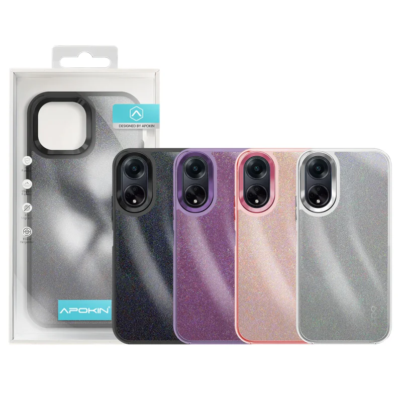 Capa Apokin para Oppo A98 com Purpurina Prata - Imagem 1