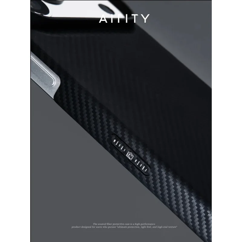 Capa Apokin para iPhone 17 Pro e 18 Pro Fibra de Aramida Preto - Imagem 4