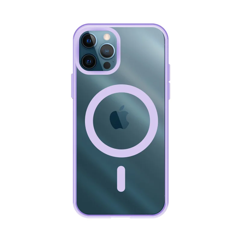 Capa Apokin para iPhone 12 Pro Transparente com Bordo Colorido e MagSafe Azul - Imagem 6