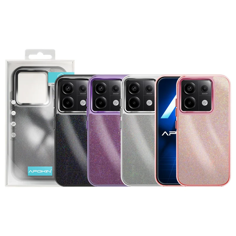 Capa Apokin para Xiaomi Redmi Note 13 Pro 5G com Purpurina Rosa