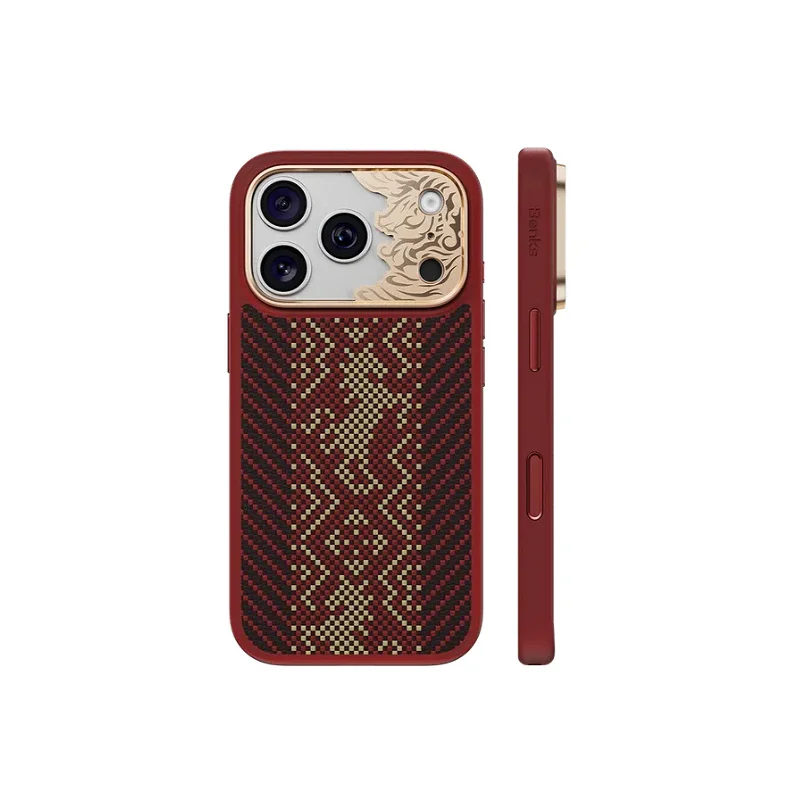 Capa Apokin Benks Yudun Y3 para iPhone 17 Pro Max e 18 Pro Max Magnética em Kevlar Vermelho