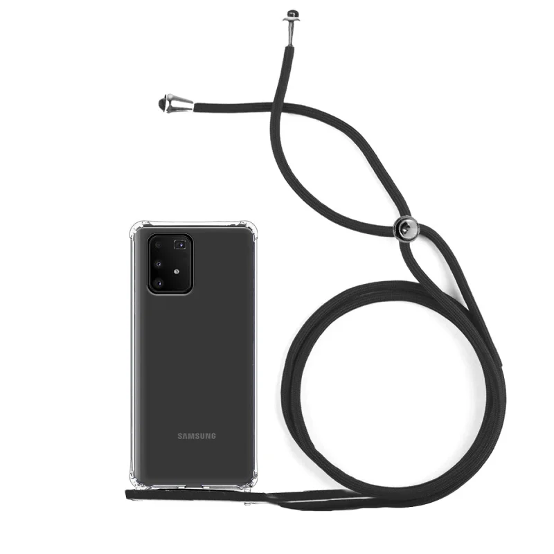 Capa de Gel Apokin Antichoque para Samsung Galaxy A91 com Cordão Transparente