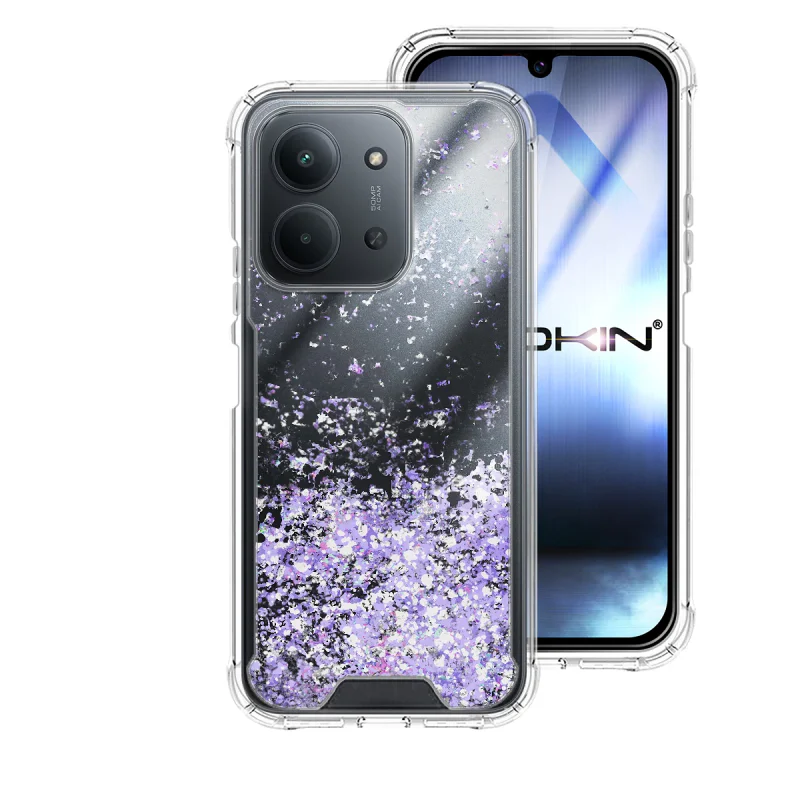Capa Apokin para Xiaomi Redmi 15C 4G Gel Transparente com Purpurina Azul Turquesa - Imagem 5