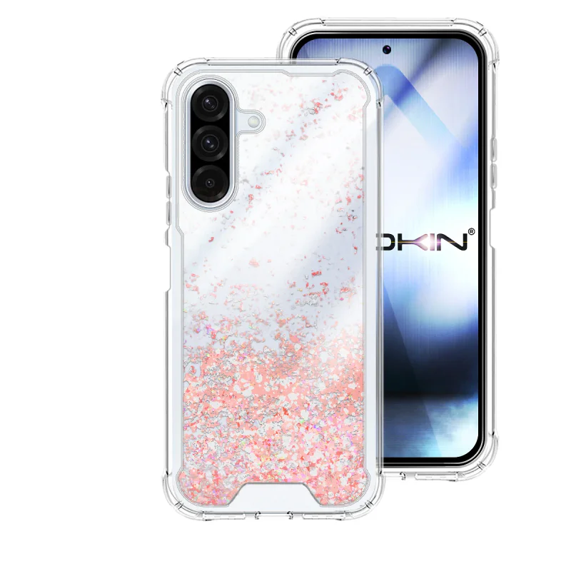 Capa de Gel Apokin para Samsung Galaxy A56 Transparente com Purpurina Lilás - Imagem 6