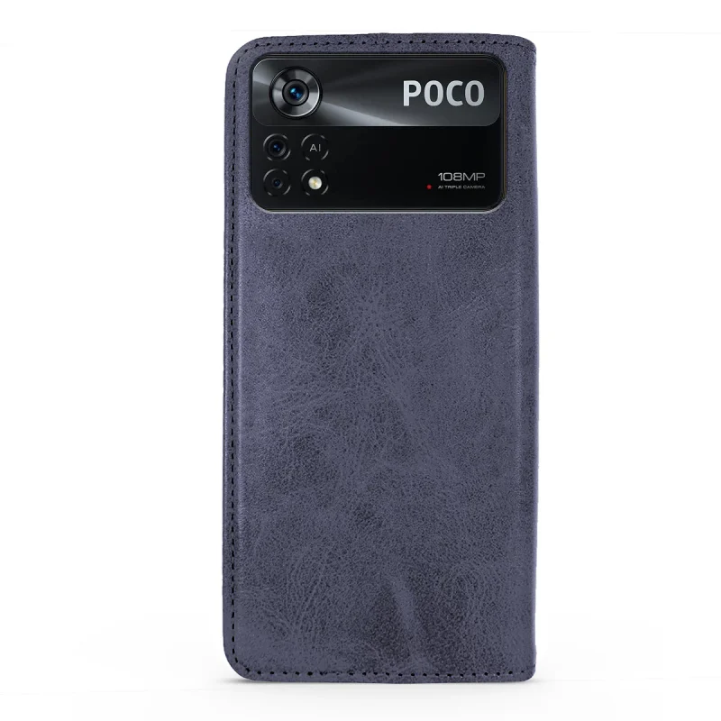 Capa Apokin para Xiaomi Poco X4 Pro Pele Sintética com Porta-Cartões Preto - Imagem 6