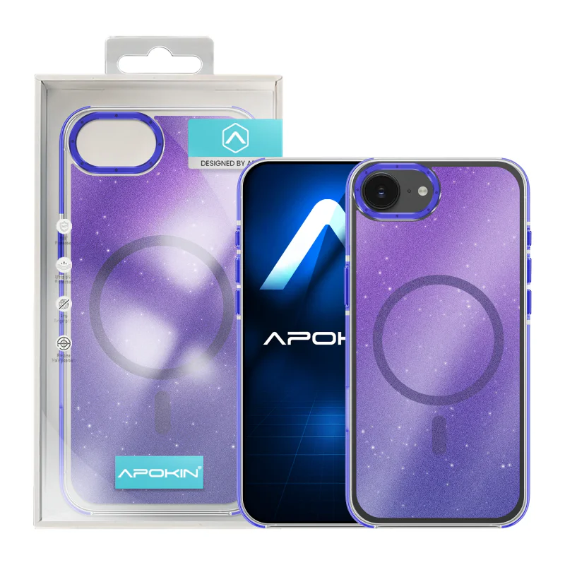 Capa Apokin iPhone 16e / 17e com Brilho e MagSafe Preto - Imagem 4