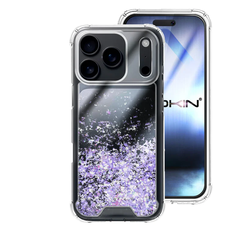 Capa Apokin para iPhone 17 Pro Max em Gel com Purpurina Azul Turquesa - Imagem 2