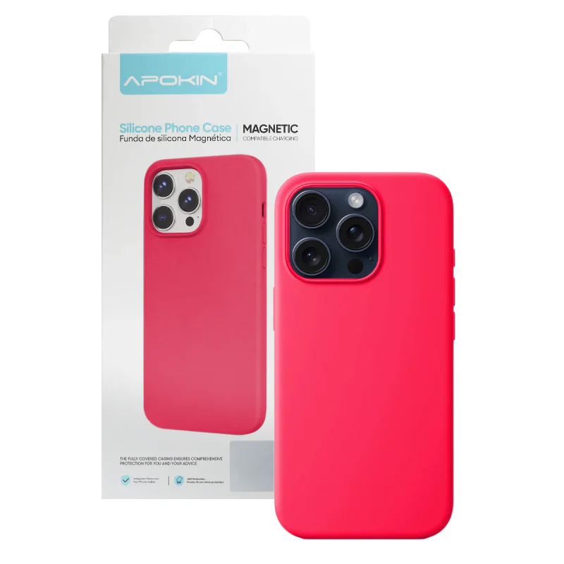 Capa Apokin para iPhone 15 Pro Silicone Líquido com MagSafe Azul Marinho - Imagem 6