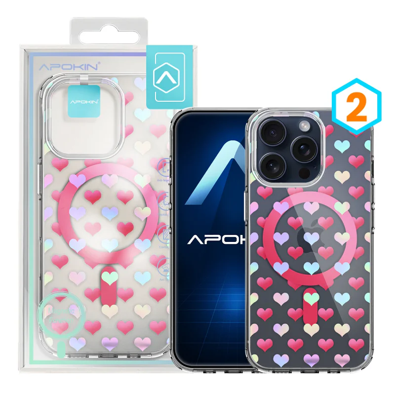 Capa Apokin Metálica Iridescente com MagSafe e Padrão para iPhone 15 Pro Max Cor 3 - Imagem 3