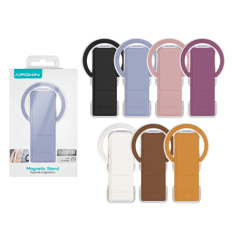 Suporte Magnético com Anel Dobrável Apokin MagSafe Fúcsia