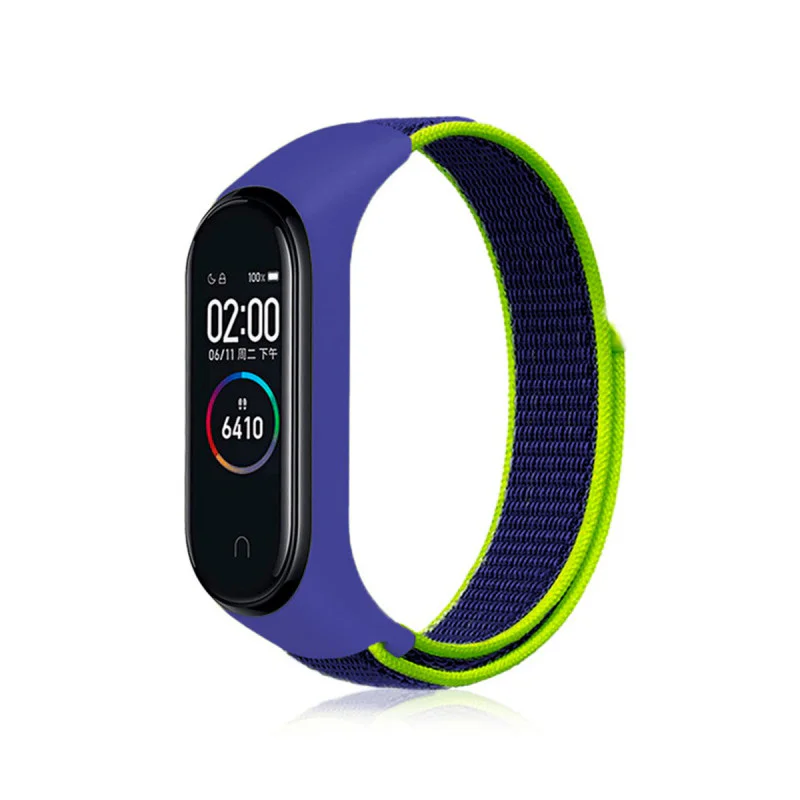 Bracelete Apokin para Xiaomi Mi Band 3 4 e 5 em Velcro Azul - Imagem 1