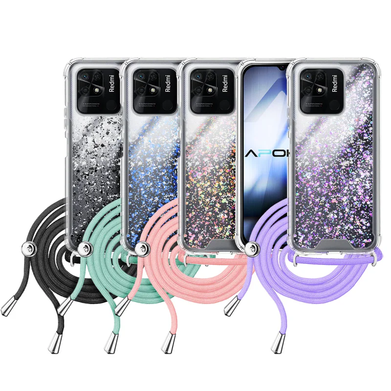 Capa Gel Apokin para Xiaomi Redmi 10C Transparente com Cordão Variedade de Cores