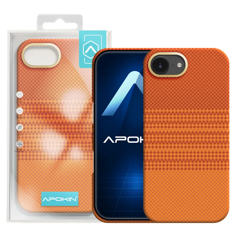 Capa Apokin para Apple iPhone 16e e 17e Fibra de Kevlar com MagSafe Variedade de cores - Imagem 4