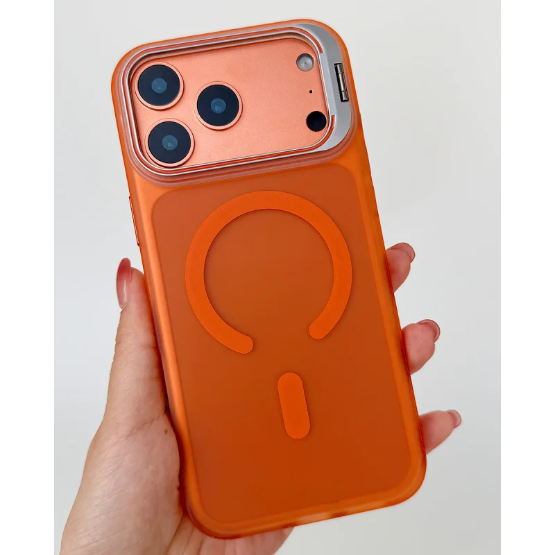Capa Apokin para iPhone 17 Fumada com MagSafe e Suporte Laranja - Imagem 6