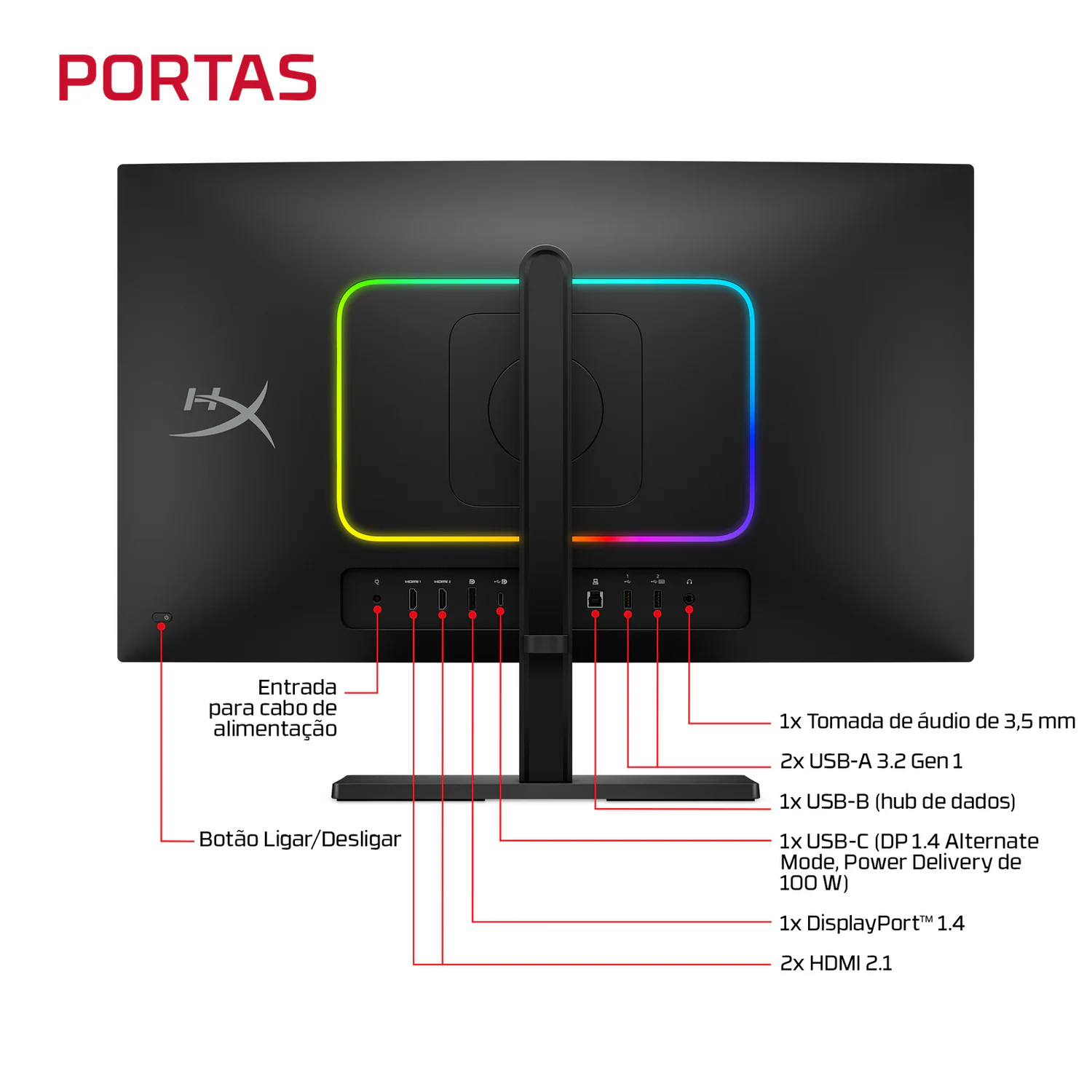 Monitor Gaming HyperX OMEN OLED 27qs 27" QHD OLED 500Hz 0,03ms USB-C 100W - Imagem 8