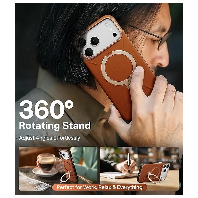 Capa Apokin Ostand Spin Vegskin para iPhone 17 Pro e 18 Pro com Suporte Giratório Preto - Imagem 5
