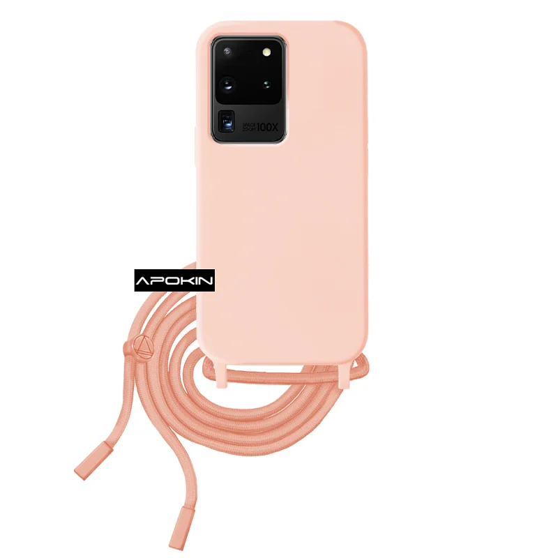 Capa Apokin para Samsung Galaxy S20 Ultra Macia com Cordão Rosa - Imagem 5