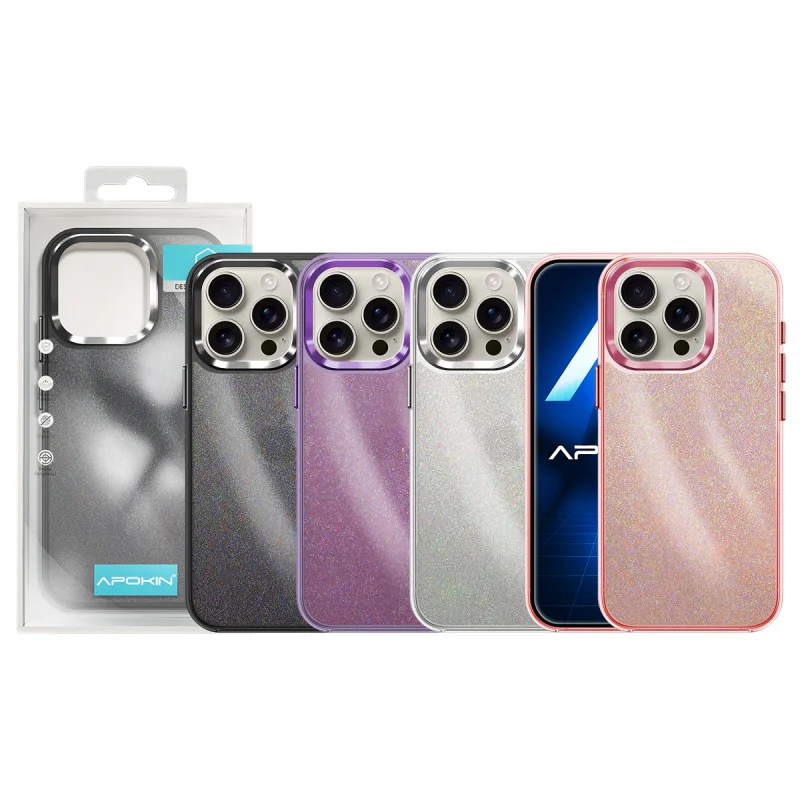 Capa Purpurina Apokin para iPhone 16 Pro Max Preto - Imagem 1