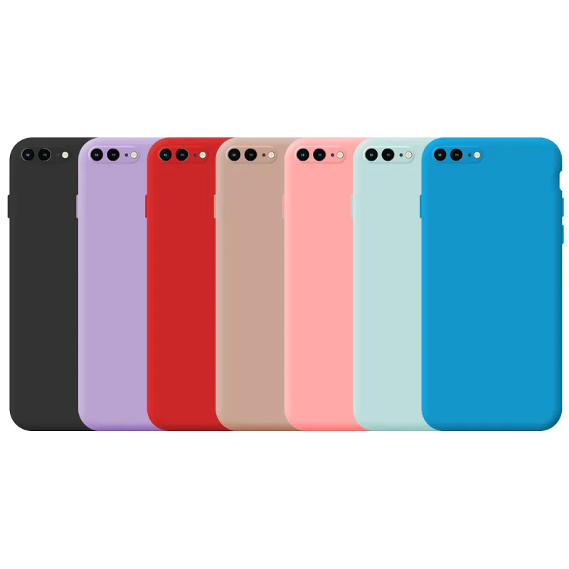 Capa Apokin para iPhone 7 Plus / 8 Plus Silicone Macio Proteção Câmara 3D Vermelho