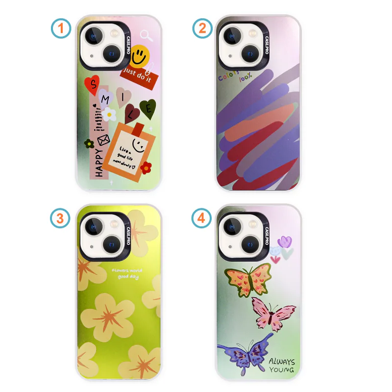 Capa Apokin para iPhone 13 Pro Silicone com Desenho Metálico Gradiente Cor 4