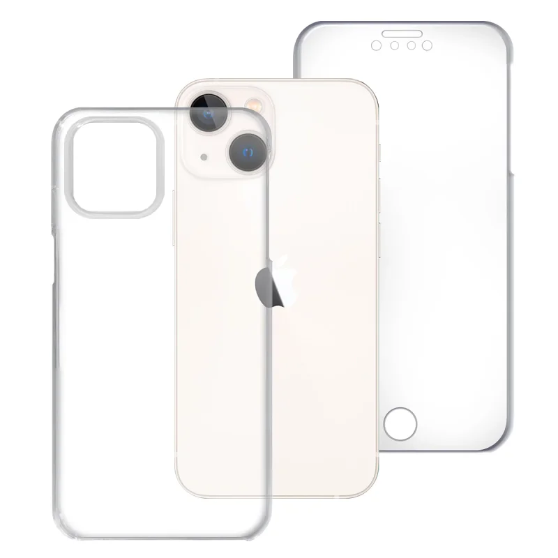 Capa Dupla Apokin para iPhone 13 360 Graus Silicone Transparente - Imagem 1