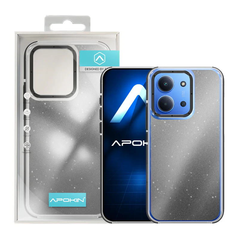 Capa Acrílica Apokin Hard para Xiaomi Redmi Note 13 4G com Purpurina Prata - Imagem 2